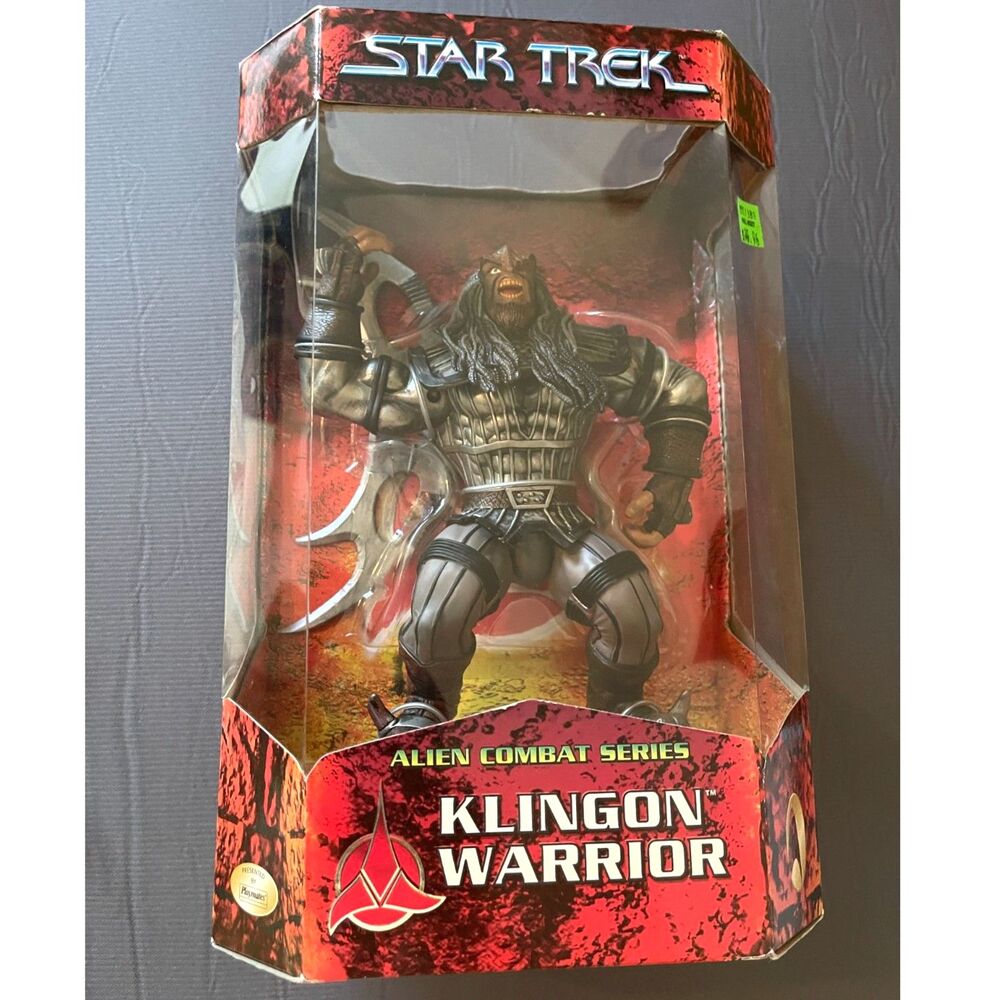 1999 STAR TREK Alien Combat Series Klingon Warrior Figure Box Playmates Large